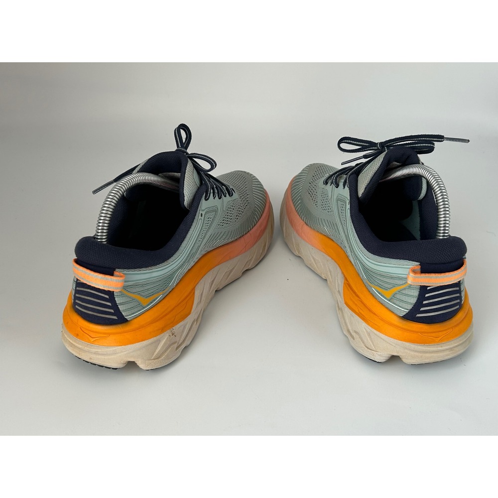 Hoka One One Bondi 7 Running Shoes Women 9 Blue Orange Jogging performance - Picture 9 of 11